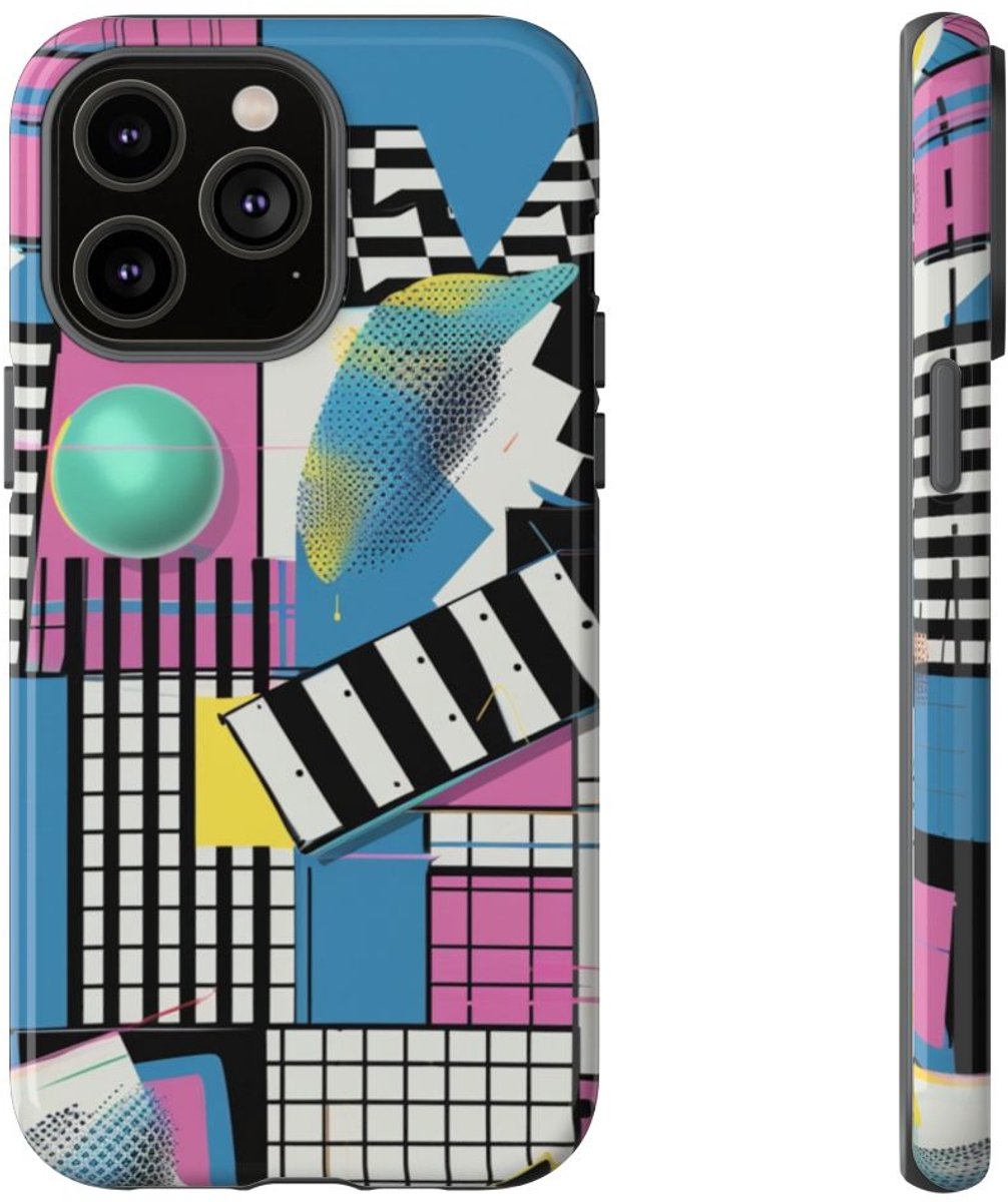 Kleurrijk Geometrisch Abstract Patroon – Telefoonhoesje Geschikt voor iPhone 14 Pro Max