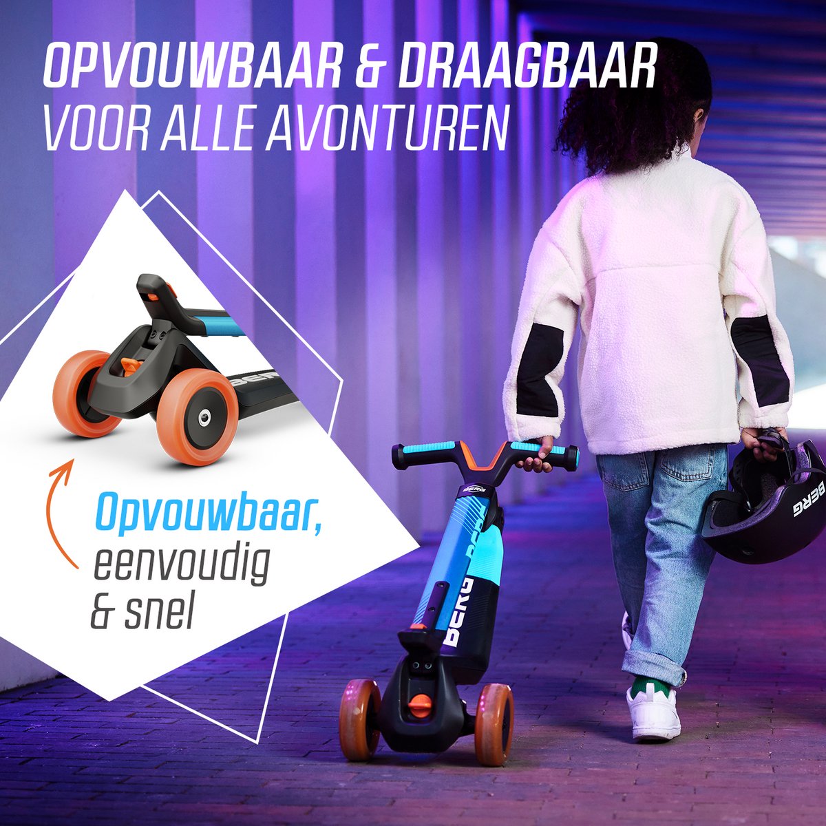 BERG Nexo Kinderstep - Step 3 wielen - Vanaf 2 jaar - Opvouwbaar - In hoogte verstelbaar - Blauw — afbeelding 3