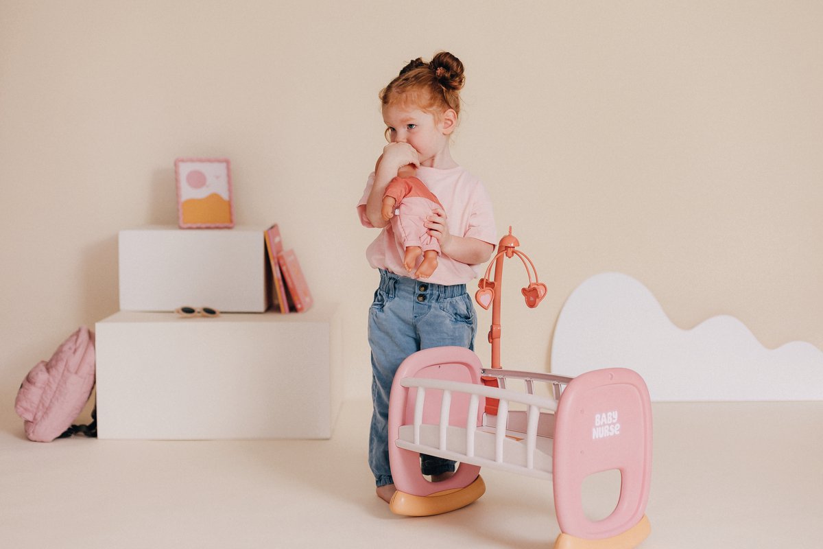 Smoby - Poppenmeubel Baby nurse - wieg en poppenbedje - voor pop tot 42cm – foto 2