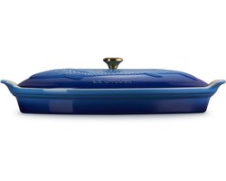 Le Creuset - Heritage - Ovenschaal 'Vis -' in Aardewerk Azure - Ovaal - 34cm