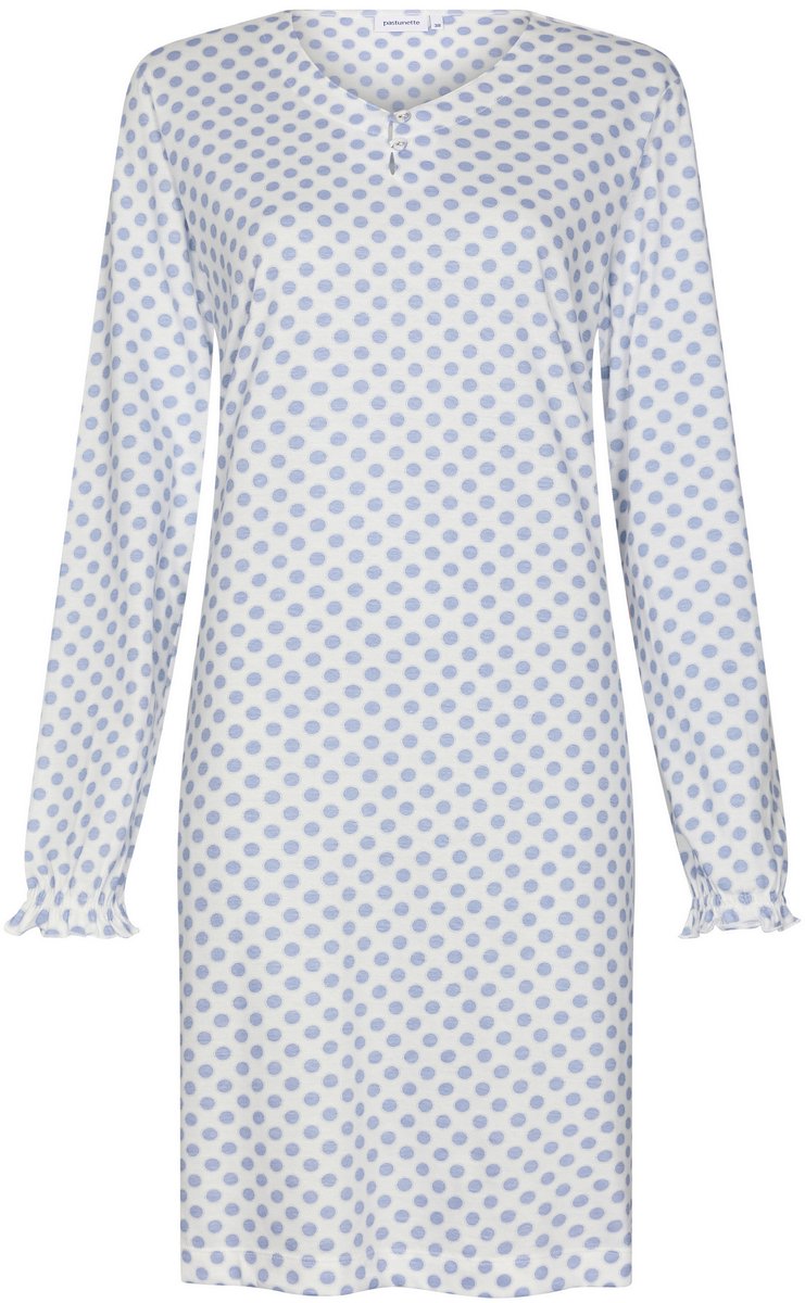 Pastunette Blue Fog - Nachthemd - Bio Katoen - Wit/Blauw