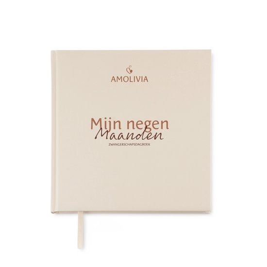 Amolivia 9 Maanden Zwangerschapsdagboek - Mijn 9 Maanden Dagboek - Negen maanden invulboek - Crème