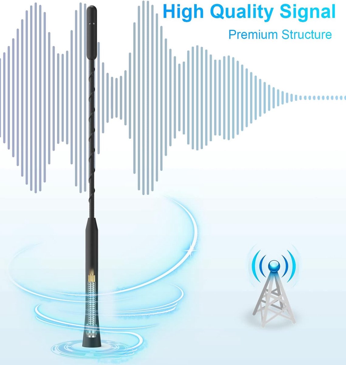 Universele autoradioantenne – 28CM - Afbeelding 2