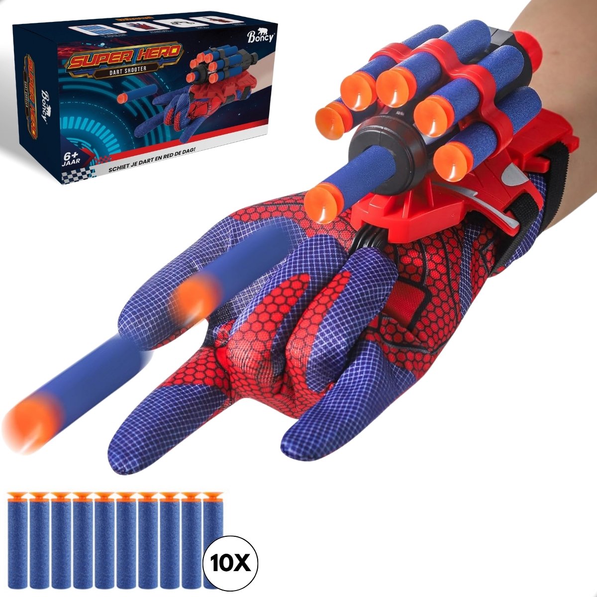 Boncy® Dart Shooter - Speelgoed voor Jongens & Meisjes - Spelletjes voor Kinderen - Superhelden Kostuum Kind Buitenspeelgoed - Spiderman Nerf Alternatief Kinderspeelgoed 3 4 5 6 8 10 + Jaar - Superheld Buitenspel Kinder Peuter Buiten Spellen Cadeau