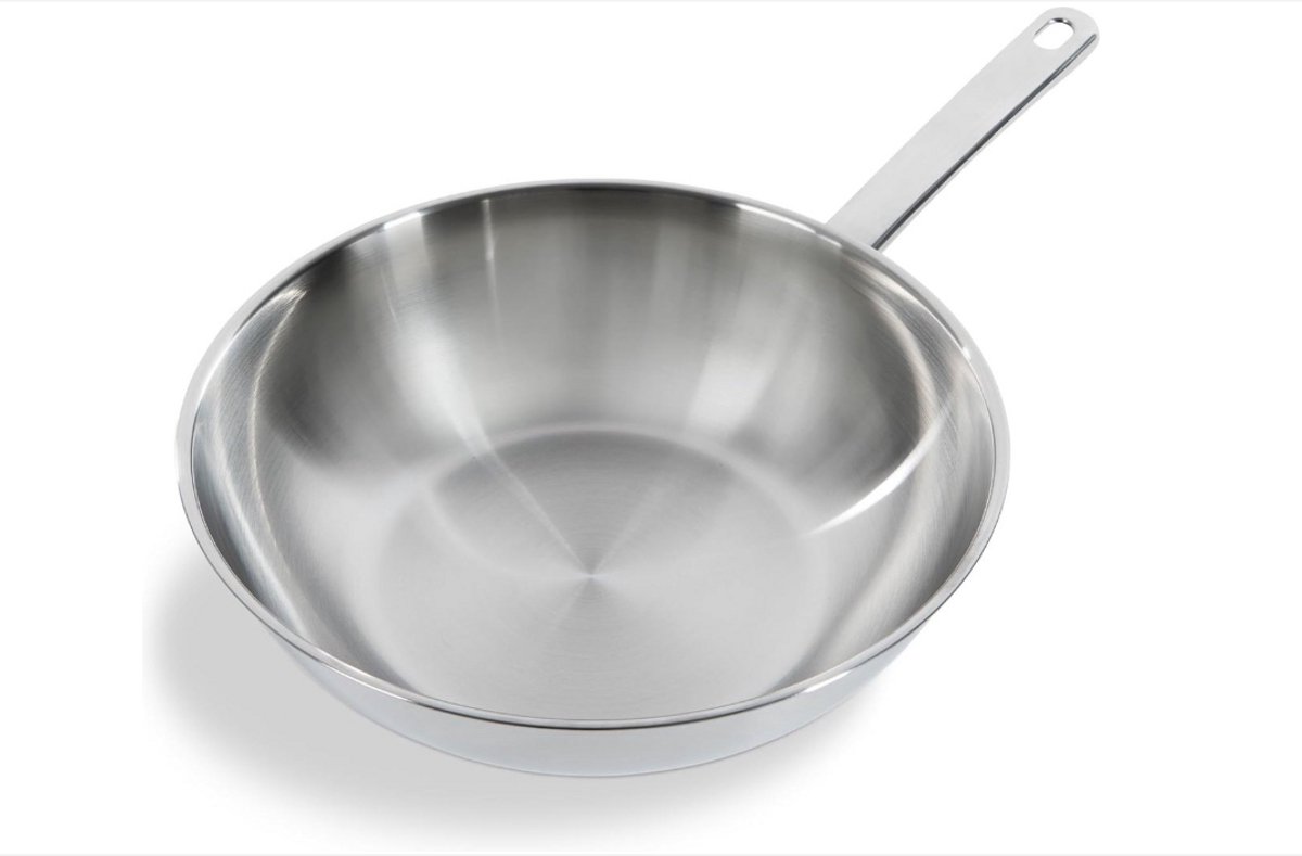 WNHB® Roestvrij Staal Wokpan 28 cm - Professionele 18/10 Wok - Inductie en Ovenvast tot 230°C - Vaatwasserbestendig - Stay Cool Handvat
