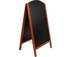 BRASQ Krijtstoepbord Elegance Mahonie - 70x130 CM - Krijtbord - Reclamebord - Stoepbord - Dubbelzijdig - voor Binnen en Buiten - Horeca