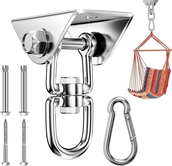 SELEWARE Heavy Duty Swing Hanger met Lager Swivel 1200LB Capaciteit Roestvrij Staal Swing Haak Plafond Swing Mount Indoor Outdoor Swing Hardware voor Antenne Yoga Zijde Hangmat Stoelen Zware Tas SELEWARE Heavy Duty Swing Hanger met Lager Swivel 1200LB Capaciteit Roestvrij Staal Swing Haak Plafond Swing Mount Indoor Outdoor Swing Hardware voor Antenne Yoga Zijde Hangmat Stoelen Zware Tas