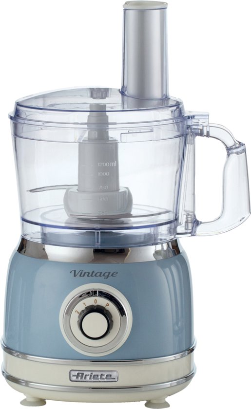 Ariete 1781/05 - Vintage food processor- 1000W - 2L inhoud - 2 snelheden - Blauw
