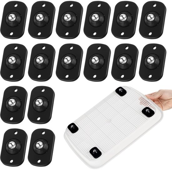 12 stuks rollen voor keukenapparaten, kogelrollen, kleine apparaten, zelfklevende wielen, mini 360° draaibare universele mini-glijder voor apparaten op werkbladen