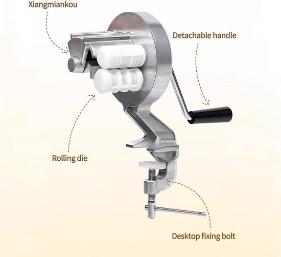Cavatelli Machine - Aluminium Legering Verse Pasta Machine - Macaroni Machine voor Handmatige Pasta Machine - Handcrank - Draagbare Pasta Machine - Pasta Machine — afbeelding 4