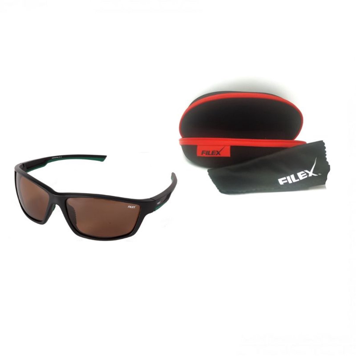 Filex Luxe Polarizerende Zonnebril 'EGER' incl. Case - met bruine lenzen - Visbril voor Karpervissen