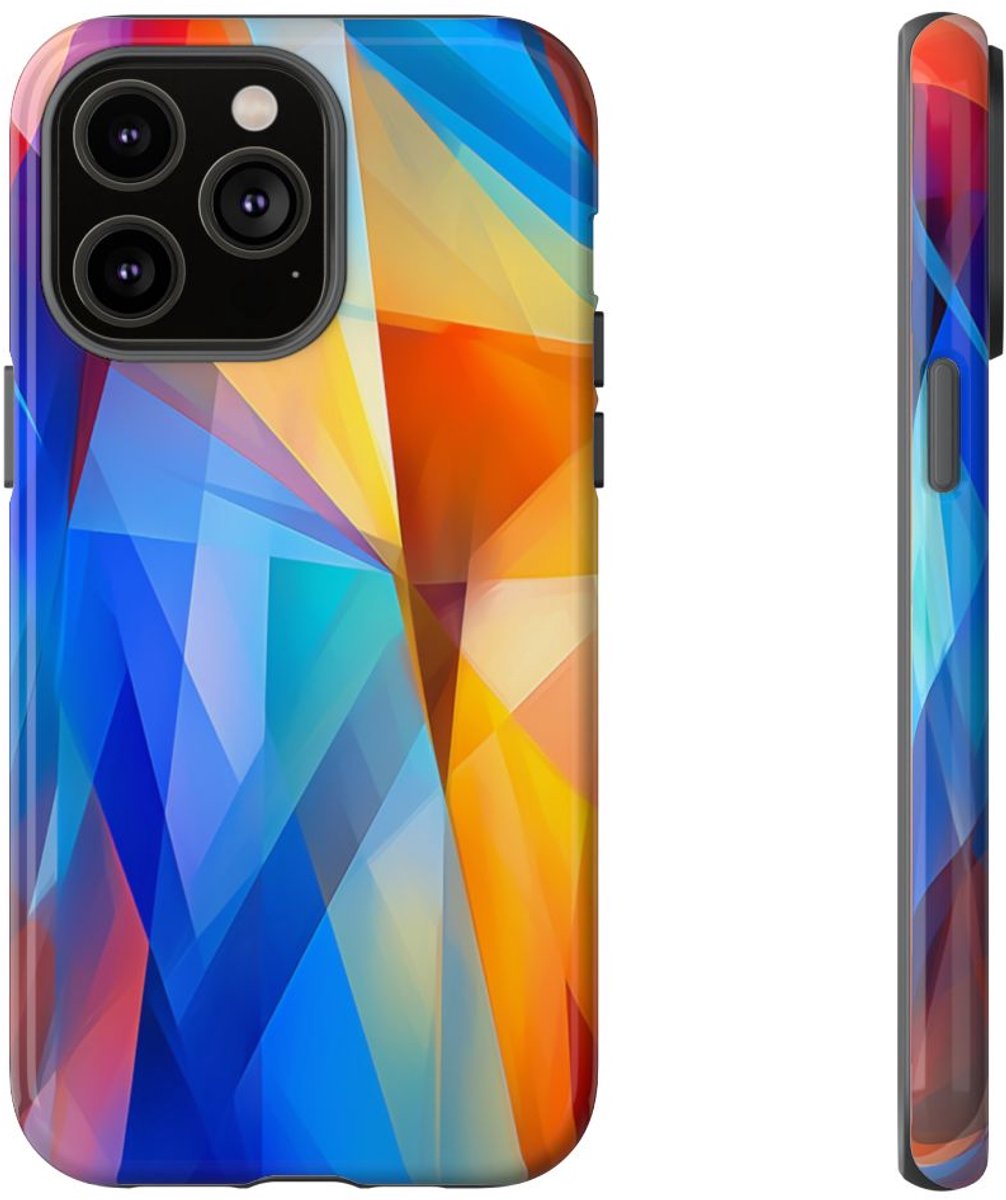 Levendig Geometrisch Abstract Ontwerp – Telefoonhoesje Geschikt voor iPhone 14 Pro Max