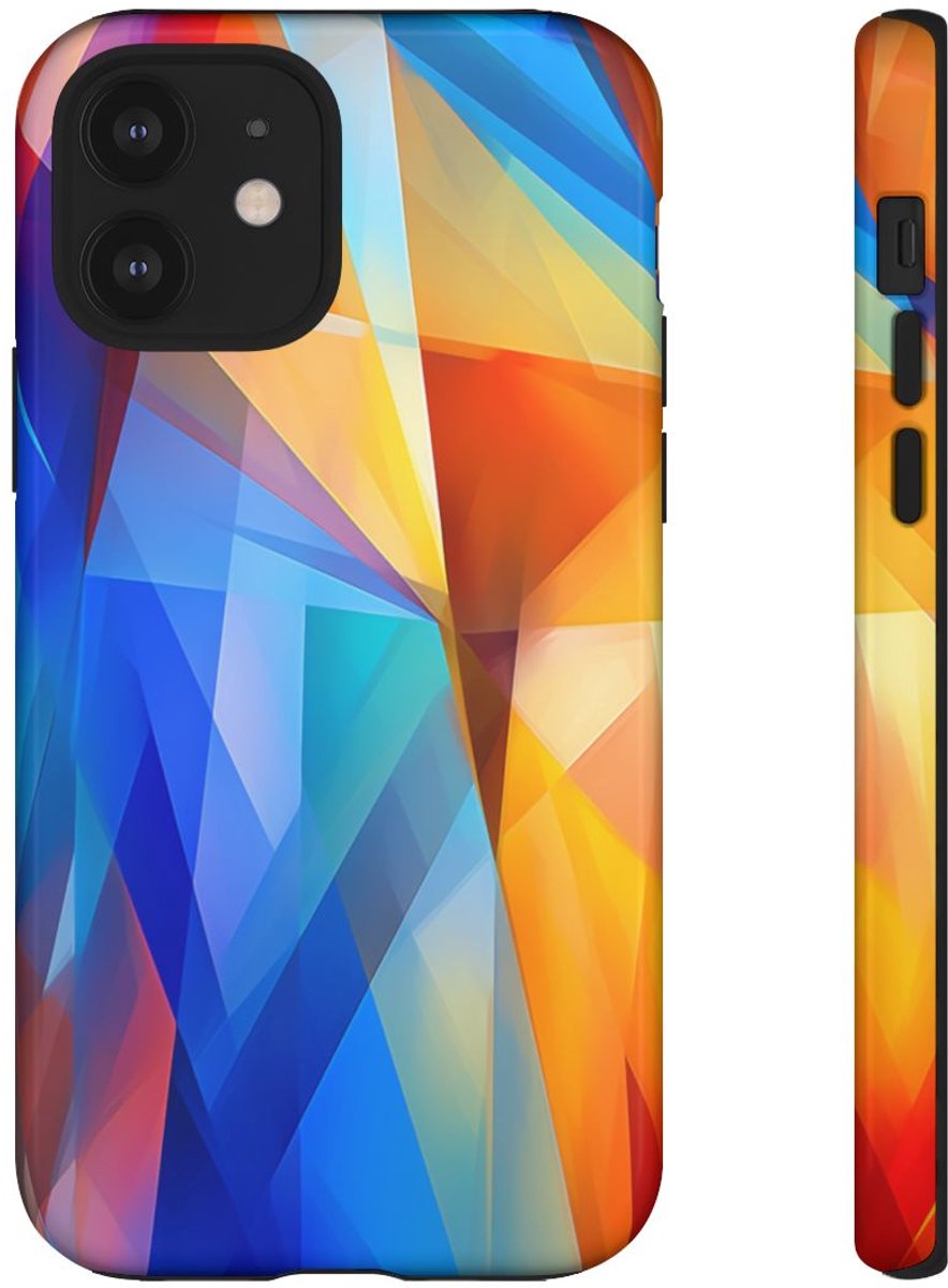 Levendig Geometrisch Abstract Ontwerp – Telefoonhoesje Geschikt voor iPhone 12