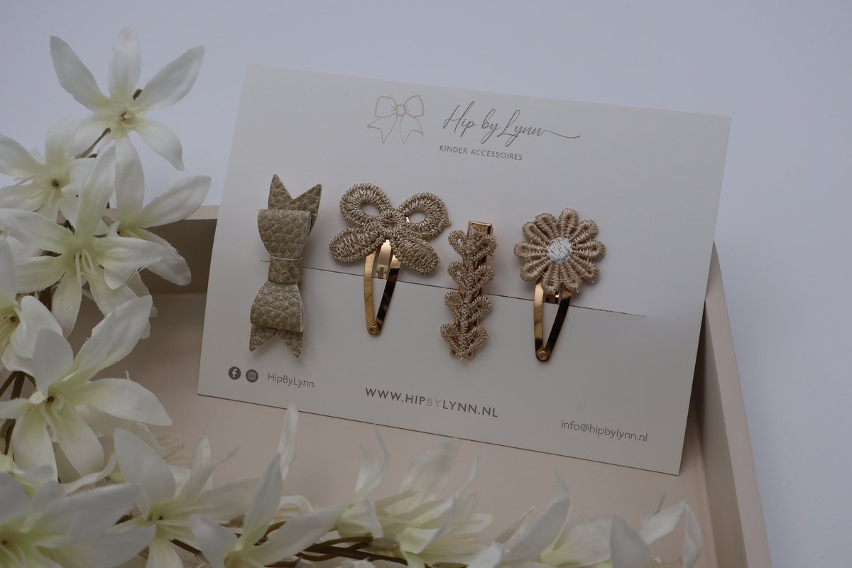 HipByLynn - Haarspeldjes Milou - Haarklem - Klik klak Speldjes - Alligator speldjes - Haarspeldjes kind - Bloem - Voordeelset - Haaraccessoires - Kinderaccessoires