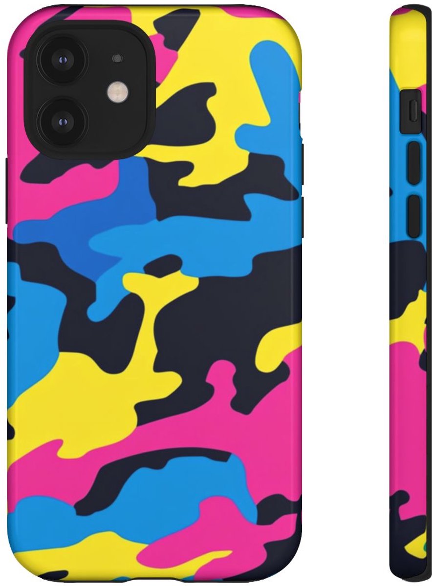 Neon Kleurrijk Camouflagepatroon – Telefoonhoesje Geschikt voor iPhone 12