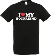 T-shirt « J'aime mon copain » - Homme Femme Unisexe - Cadeau - T-shirts humoristiques - Cadeau original - Zwart - Funny - Taille XL