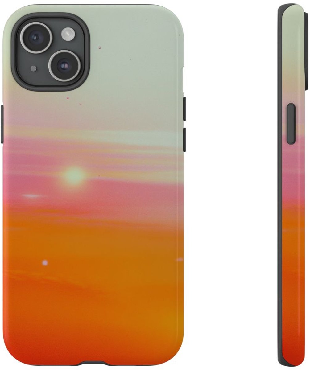 Abstracte Zonsondergang Kleuroverloop – Telefoonhoesje Geschikt voor iPhone 15 Plus