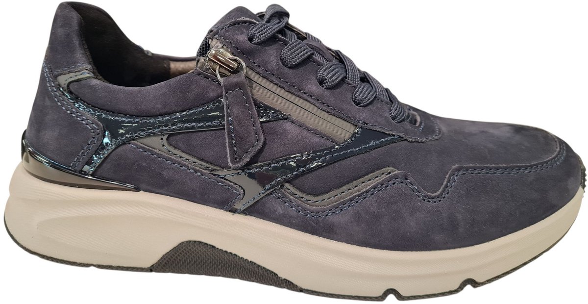 Gabor Rollingsoft Sneaker Blauw Nubuck Combi 76.896.46