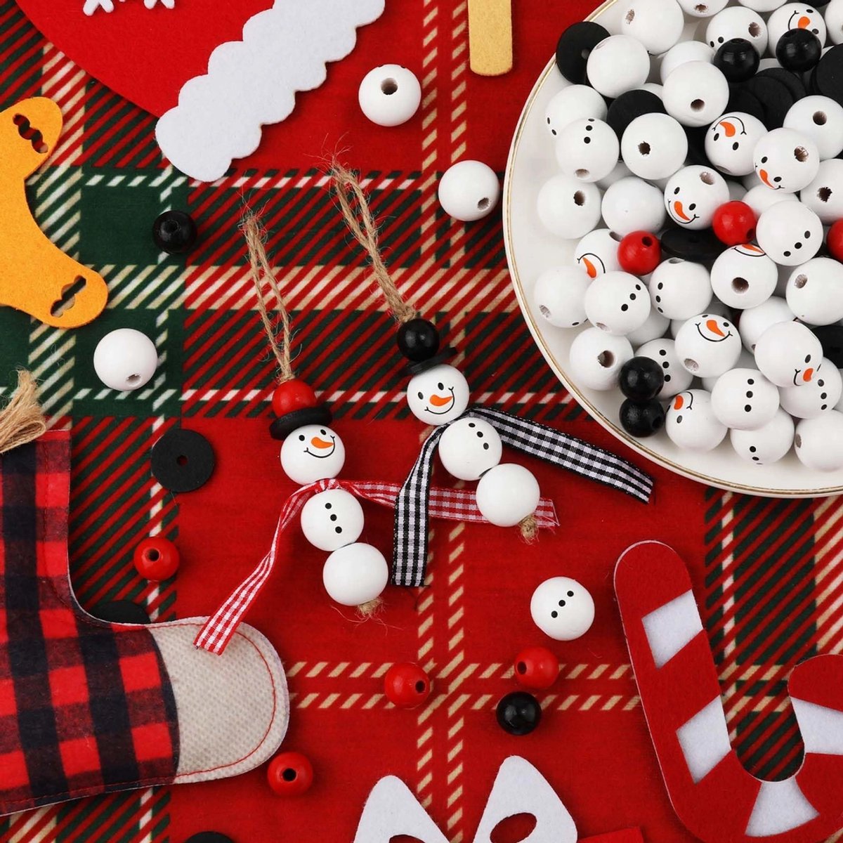 Kerst Sneeuwman Houten Kralen Winter Houten Kraal Kerst Print Houten Kralen Kerst Hout Craft Kralen Sneeuwpop Sneeuwpop Houten Kralen