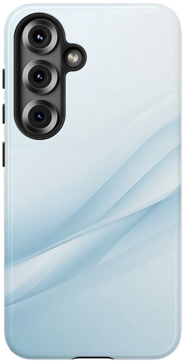 Zachte Lichtblauwe Abstracte Golven – Telefoonhoesje Geschikt voor Samsung Galaxy S25