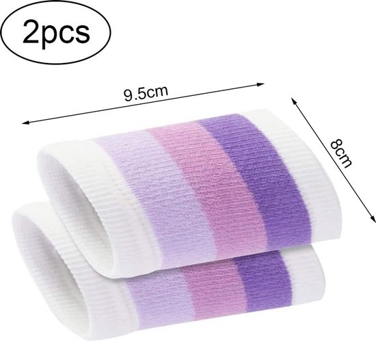 Sportpolsband met strepen en zweetabsorberende functie. Geschikt voor tennis, hardlopen, basketbal, fitness en yoga. Elastische polsband. van Merkloos — afbeelding 2