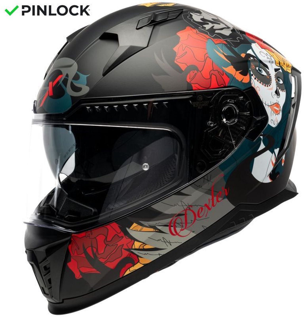 MOTOBLOUZ EROS CALAVERA Integraalhelm - ECE 22.06 gekeurde Helm Scooter, Motor & Brommer - Heren & Dames - Zwarte mat - S – foto 8