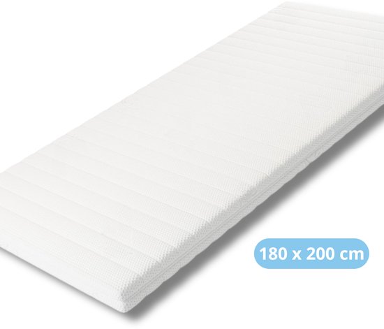 Maan matras® - Topper 180x200 - Topmatras - Topdekmatras- 8cm dik - HR Koudschuim - Afritsbaar en wasbaar - CertiPUR® Gecertificeerd - Medium Hardheid - Matrastopper