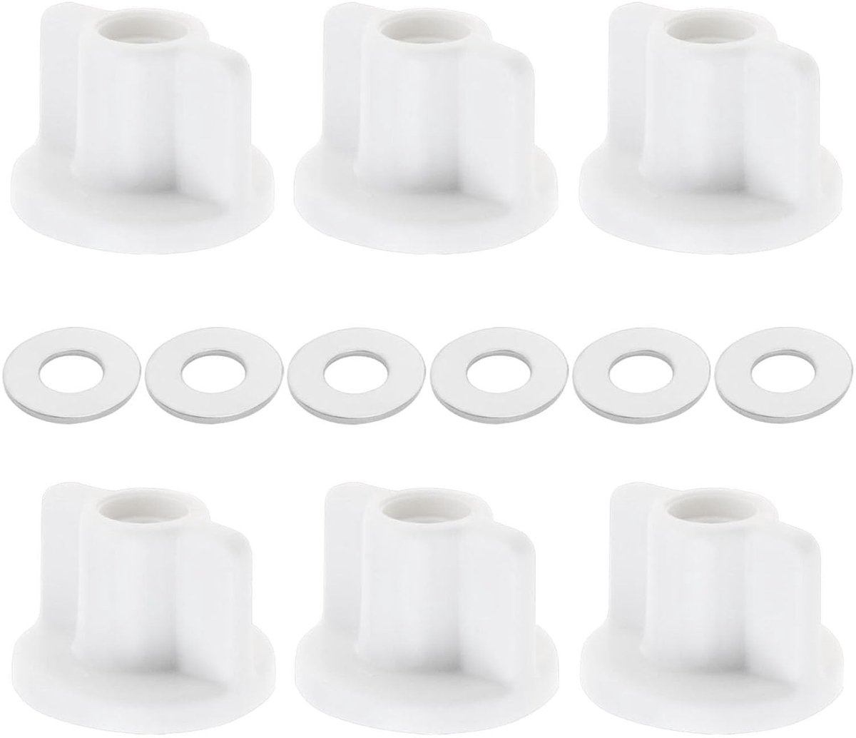 WC-bril Bevestigingsset - M6 Moer & Ring voor 6 mm Schroef - Vervanging Bovenbevestiging Scharnieren