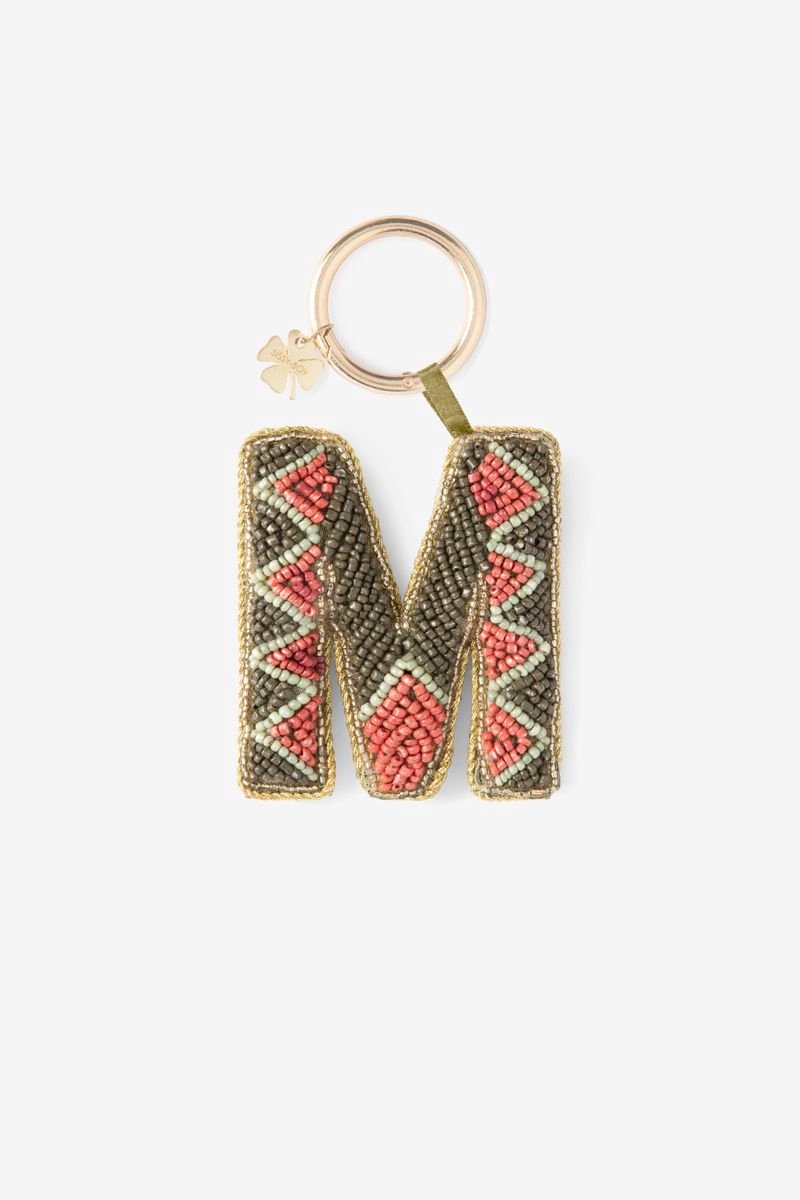 Sissy-Boy - Donkergroene bag charm letter M