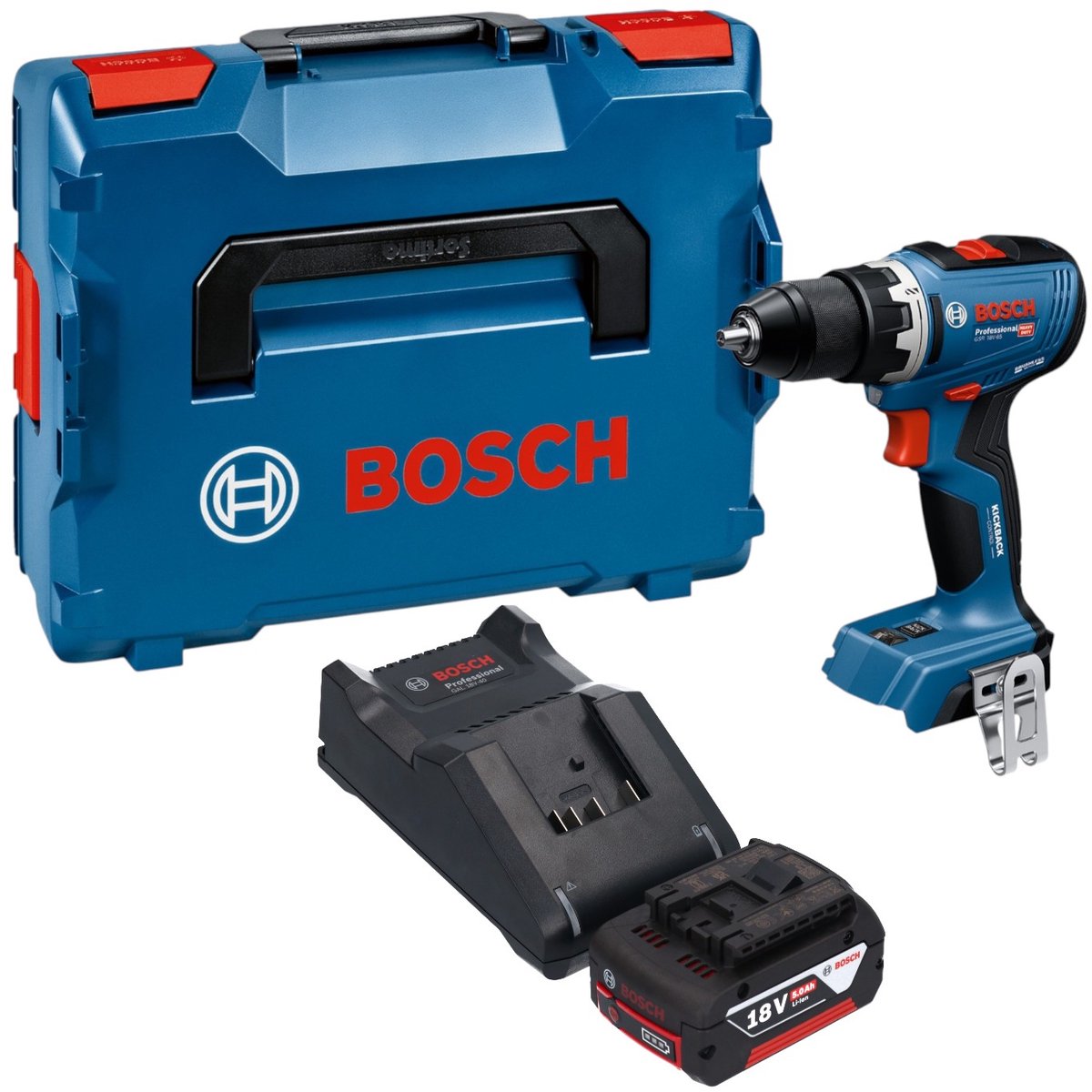 Bosch GSR 18V-65 Professional accuboormachine 18 V 63 Nm borstelloos + 1x accu 5,0 Ah + oplader + L-Boxx