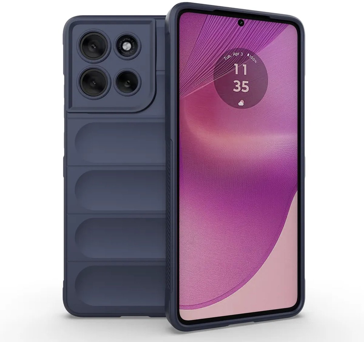 MobyDefend Hoesje - Geschikt voor Motorola Moto G86 - TPU Gripcase - Blauw