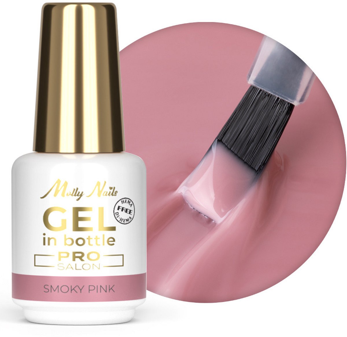 Molly Nails Pro Salon - Gel in Bottle - Smoky Pink - HEMA/Di-HEMA Vrij - 15g