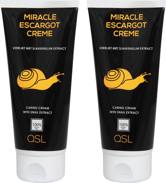 QSL | Crème Miracle Escargot - Crème à la bave d'escargot - 2 x 200 ml