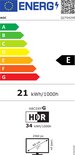 Energie-etiket voor de AOC Q27G42XE monitor, met energieklasse E.