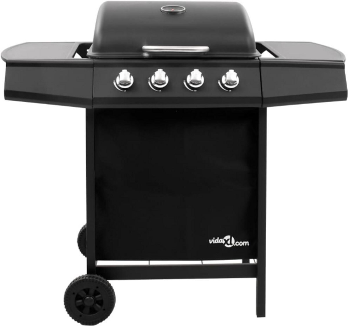 Gasbarbecue-grill met 4 branders zwart
