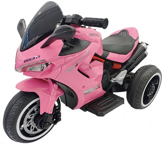 HOMCOM Elektrische motorfiets voor kinderen, 3 wielen, 6 V, 3 km/u, effecten, verlichting en geluid, zwart