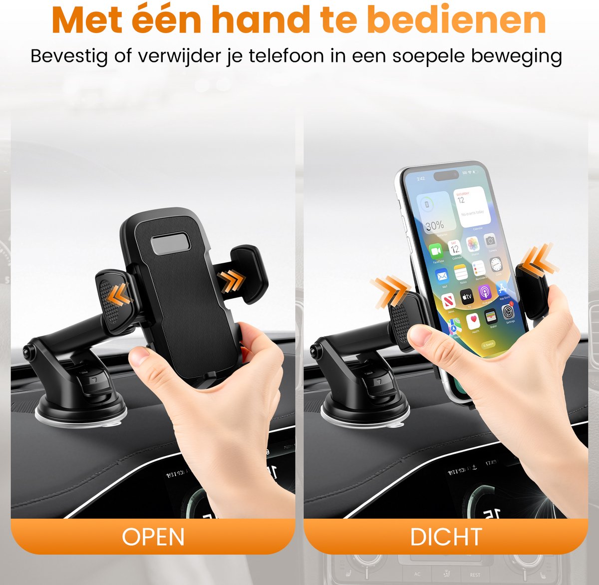 Telefoonhouders Auto met Zuignap - 3 in 1 Autohouder voor Dashboard, Voorruit & Ventilatie - Mobiel Houder Auto - GSM Houder Auto - Universeel en Verstelbaar - Zwart — cadeau in Cadeau-ideeën - foto 4