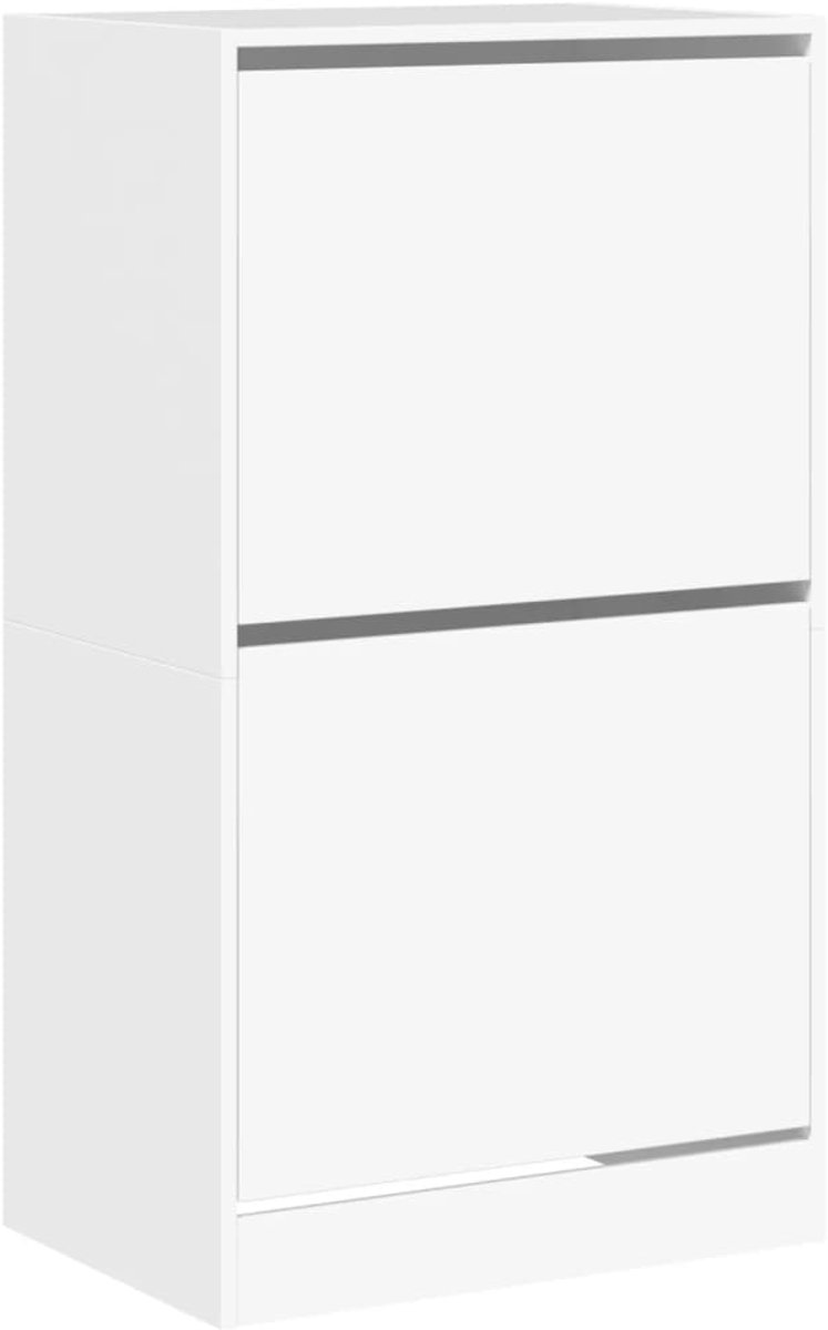 vidaXL Schoenenkast - met - 2 - klaplades - 60x42x108 - cm - wit