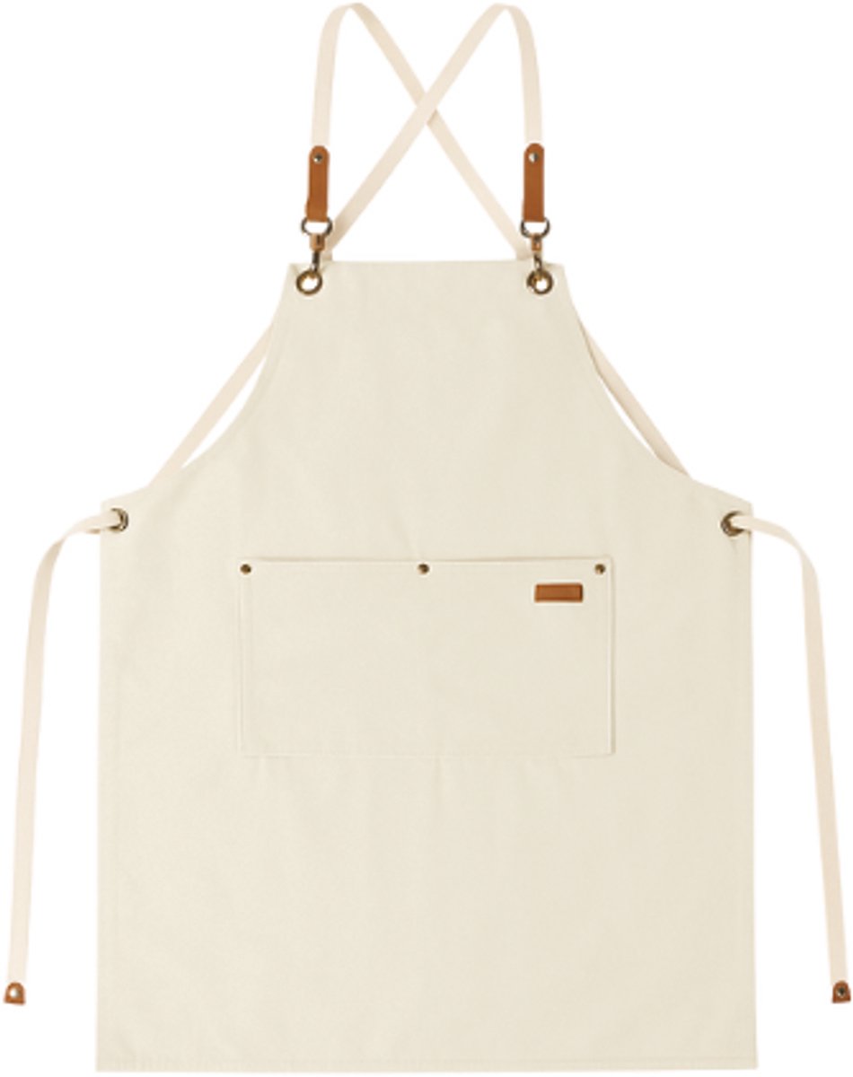 Schort - Keukenschort - Unisex - Canva - Wit