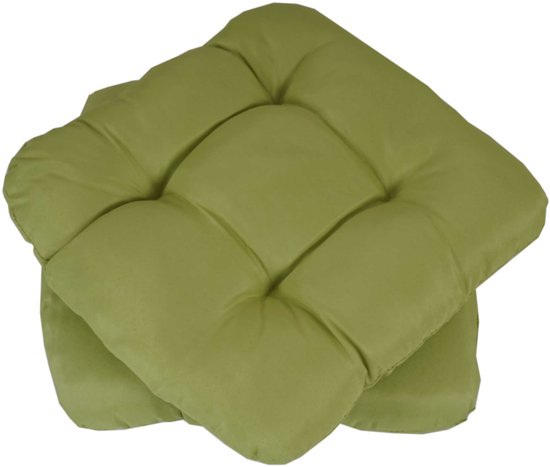 Set van 2 gele zitkussens, 45 x 45 cm, dikke vulling voor binnen en