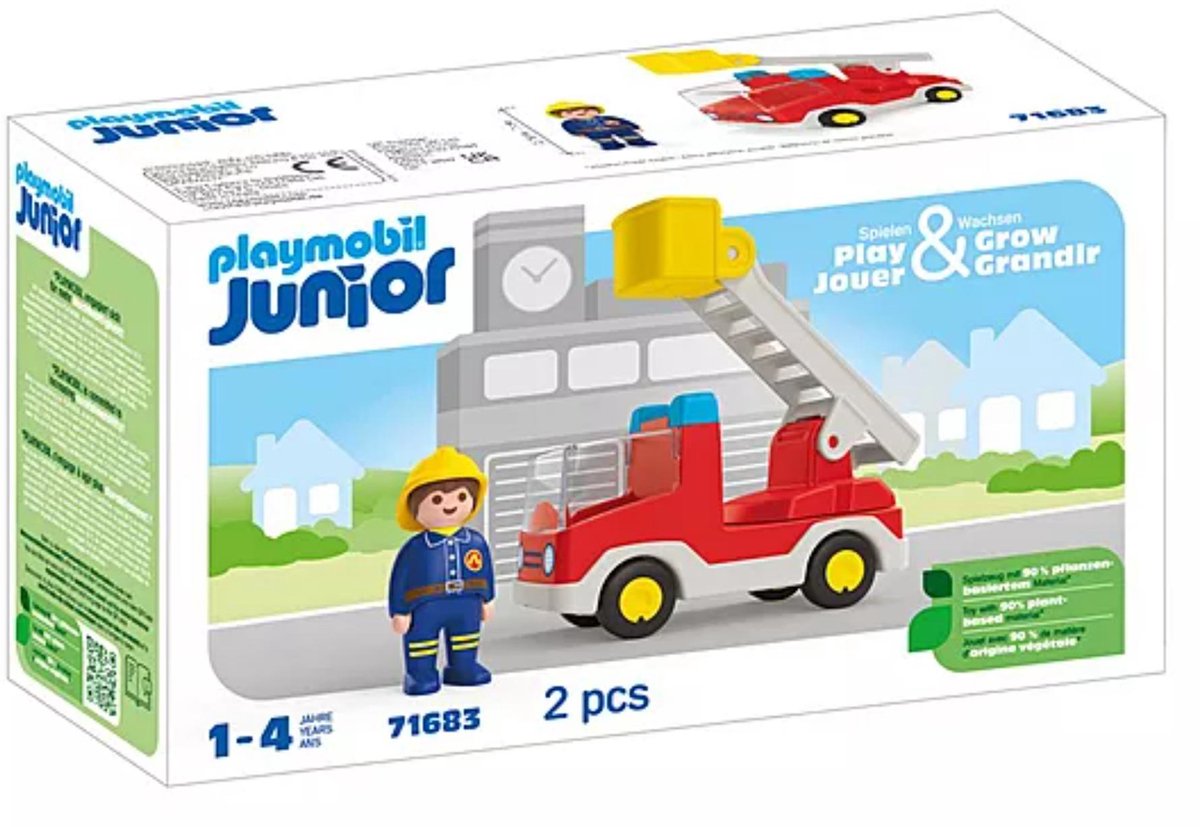 PLAYMOBIL Junior Brandweerwagen met ladder - 71683