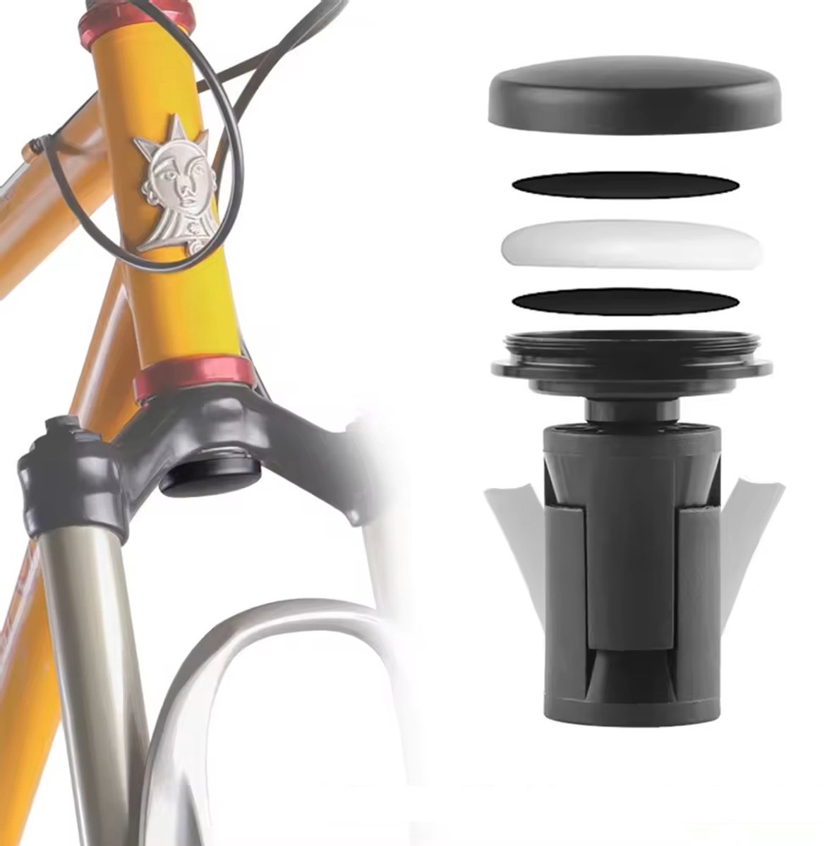 BlueTime - Tag Voorvork Houder - Verborgen Stuurbuis Bevestiging - Fiets Tracker - Anti-Diefstal - Universele Houder