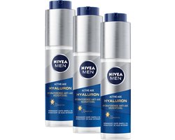 NIVEA MEN Hydraterende Anti-Age Gezichtsgel - Normale en rijpe huid - Anti-Aging Creme Gezicht - Gezichtscreme Met hyaluronzuur - 3x50 ml -Voordeelverpakking