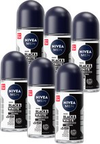 NIVEA MEN Invisible Black & White Power Déodorant - 6 x 50 ml - Pack économique