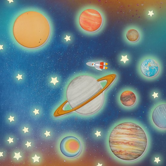 SES - Explore - Glowing solar system - lueur dans les planètes et les étoiles sombres