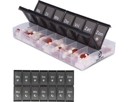 Safe Age® XL medicijndoosje 7 dagen met ochtend / avond vakken - Nederlands - pillendoos - grote vakken - pillendoos 7 dagen