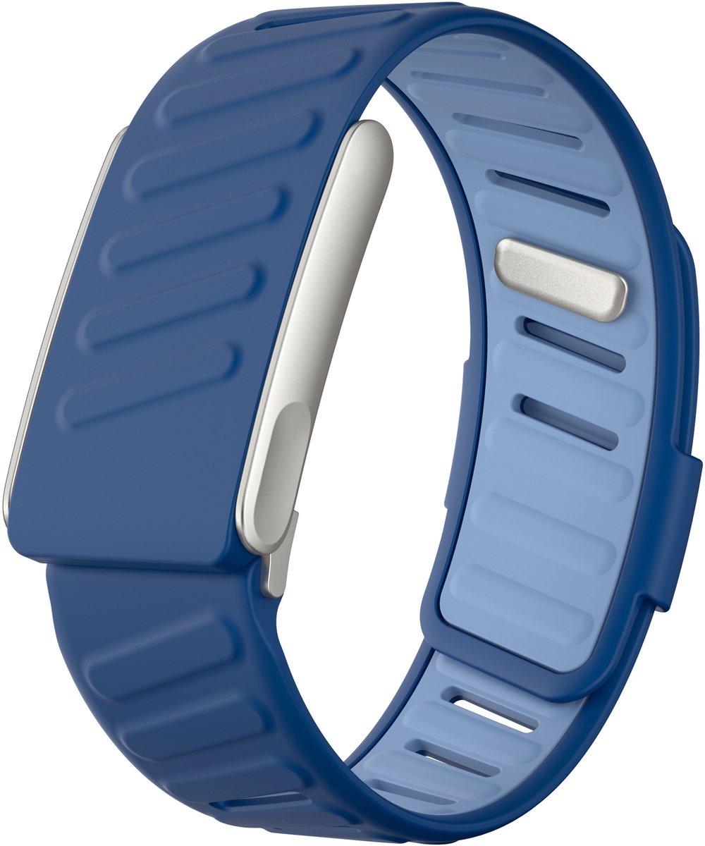 Strap-it Siliconen sport bandje met druksluiting - geschikt voor Whoop MG (duo blauw)