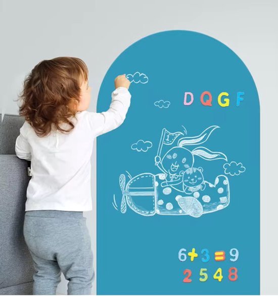 Muursticker magnétique Duvision - Tableau noir - Forme d'arche - Blanc ivoire (beige) - L 80 x H 100 cm