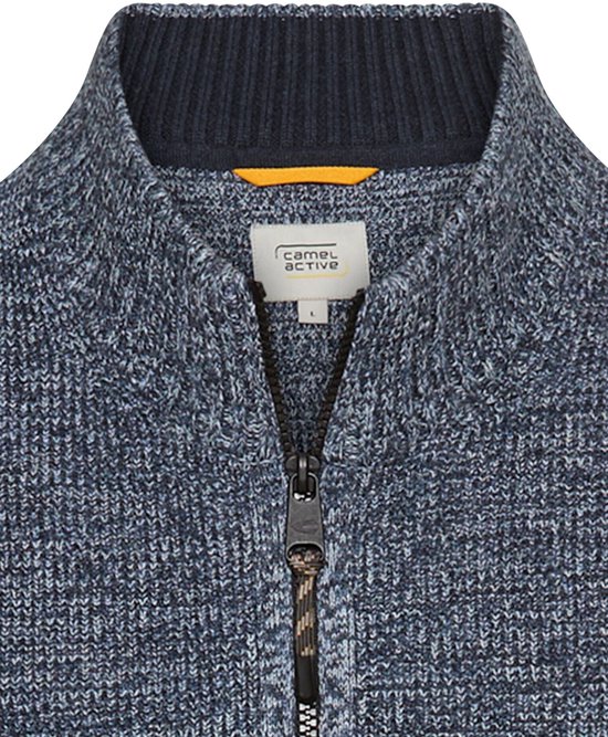 Camel Active 409501-4k05 Cardigan Uomo In Maglia Con Tasche - Vestibilità Regolare, Colore Sfumato, Modello 187 Cm Indossa L