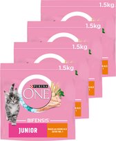 PURINA ONE Junior - Kattenbrokjes - Kip & Volkoren Granen - 4 x 1.5 kg